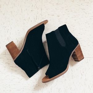 TOMS peep toe booties